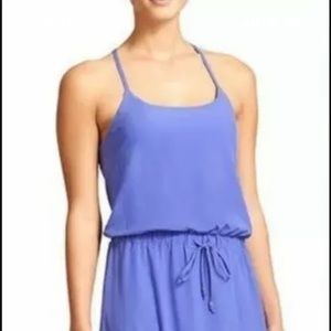 Athleta Novella stretch open back tank Hi-Lo maxi dress.